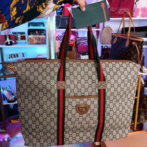 Vintage Gucci plus Large Travel Size Monogram Canvas Tote Bag